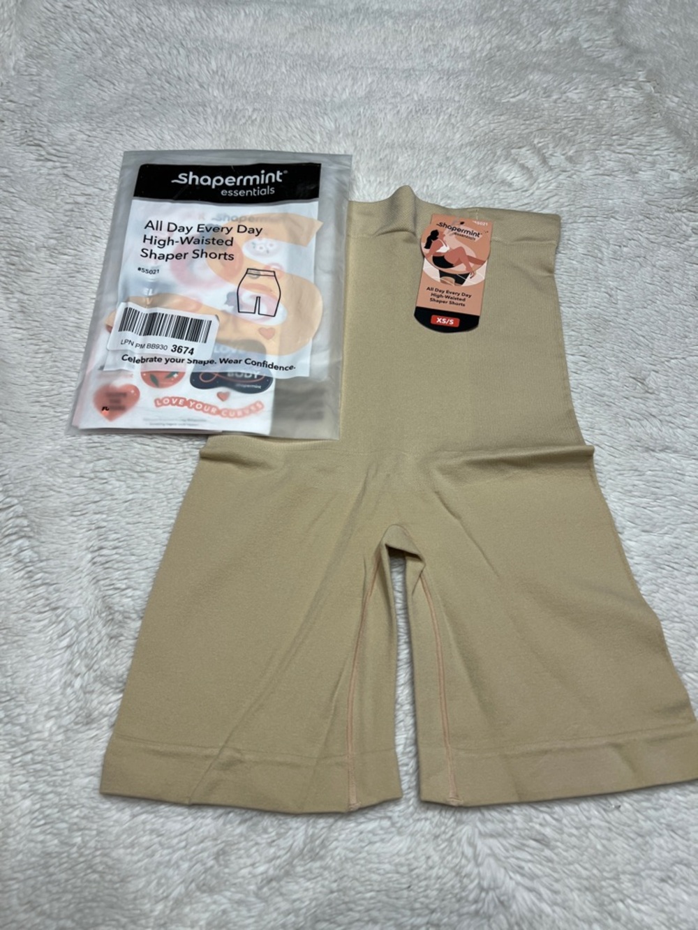 Shapermint Beige Nude Essentials High-Waisted Shaper Shorts XS/S